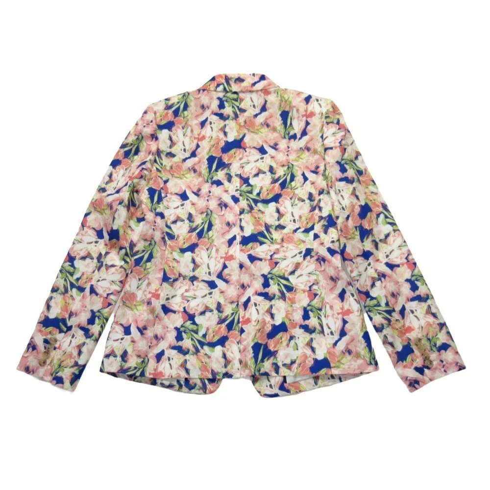 NWT J.Crew Collection Floral Silk Blazer in Warm Iris Lightweight Jacket 10